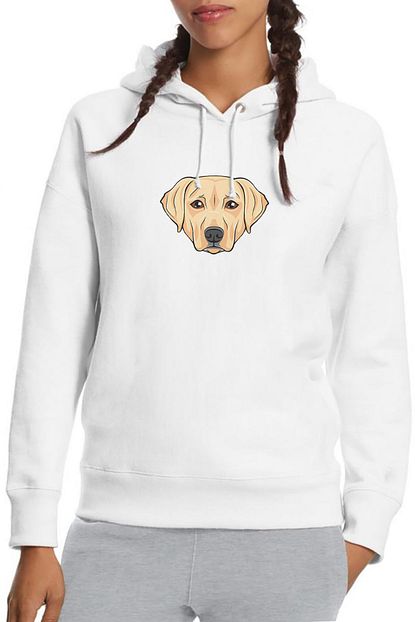 Collage Dog Head Kopek Baskili Beyaz Kadin Orme Kapsonlu Sweatshirt Uzun Kol Trendyol