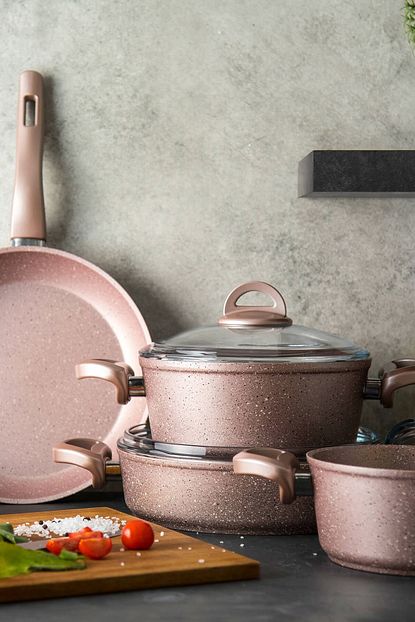 Emsan Pembe Premium Golden Granit Tencere Seti 7 Parca Trendyol