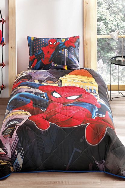 Tac Tek Kisilik Lisansli Yatak Ortusu Seti Spiderman City Trendyol