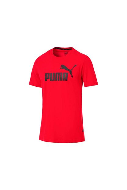 Puma Erkek Kirmizi Logo Tee Baskili T Shirt Trendyol