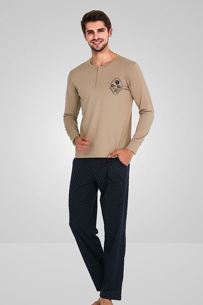 Berland Erkek Bej Pijama Takimi Trendyol