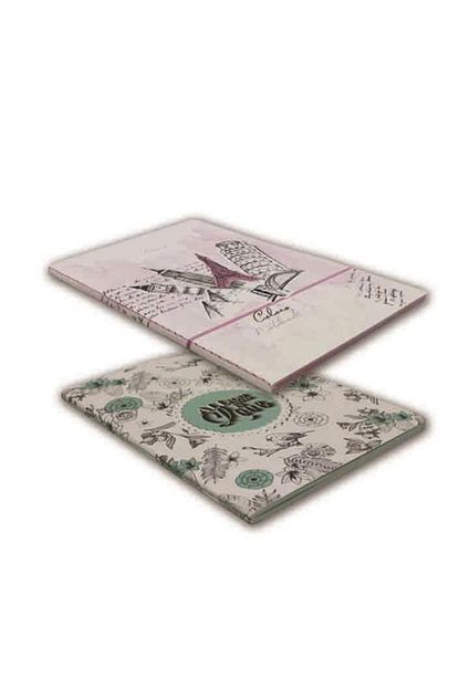 Liz Ozel Baskili Karton Kapak Tel Dikisli Ici Renkli Defter Trendyol