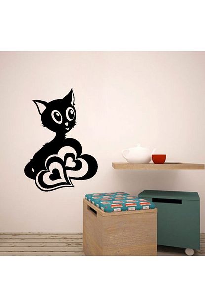Asilmeydan Kalpleri Koruyan Kedi Dekoratif Duvar Sticker Cikartma Etiket Trendyol