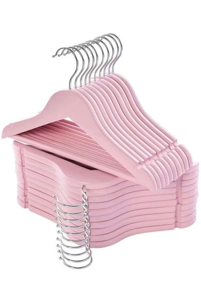 Onouqo Ahsap Cocuk Elbise Askisi Bebek Askisi Kiyafet Ve Elbise Askisi Pembe Barli 10 Adet Trendyol