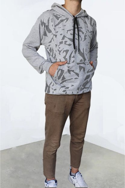 Madmext Erkek Siyah Kapusonlu Sweatshirt Trendyol