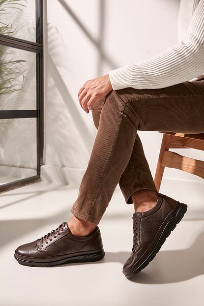Yaya By Hotic Hakiki Deri Kahve Erkek Sneaker 02ayy602580a480 Trendyol