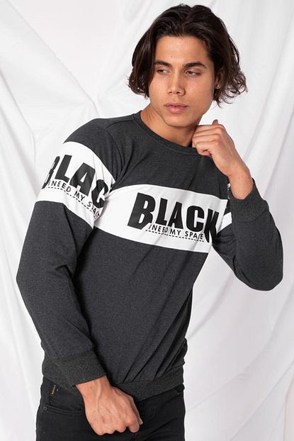 Zafoni Erkek Antrasit Sweatshirt Trendyol