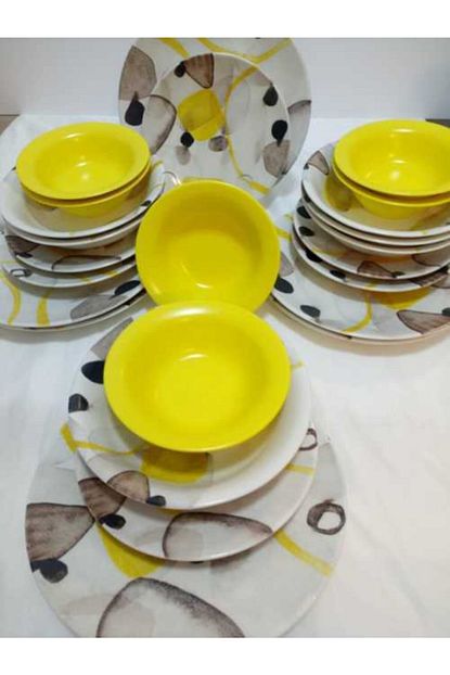 Kutahya Porselen Sari 24 Parca 6 Kisilik Yemek Takimi Fiyati Yorumlari Trendyol