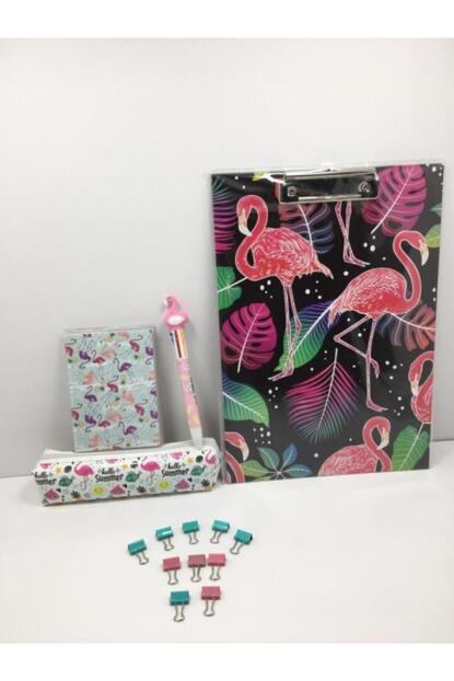 Mikro Kalem Kutu Not Defteri Sekreterlik 6 Renk 1 Kalem Renkli Mandallar Flamingo Konsept Trendyol
