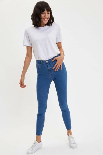 Defacto Kadin Mavi Kot Anna Yuksek Bel Super Skinny Jean Pantolon Trendyol Mavi kadın giyim modelleri mavi online mağazasında. defacto