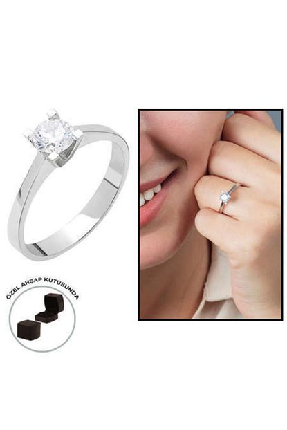 Alis Silver Starlight Diamond Pirlanta Montur Zarif Tasarim 925 Ayar Gumus Bayan Tektas Yuzuk Trendyol