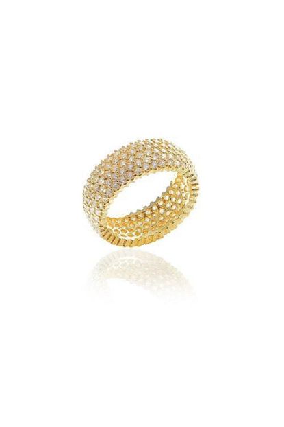 Istanbul Gumus 5 Sira Tamtur Gold Yuzuk Trendyol