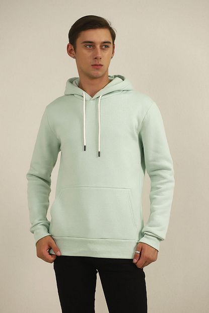 Carlamia Erkek Su Yesili Kapusonlu Sweatshirt Trendyol