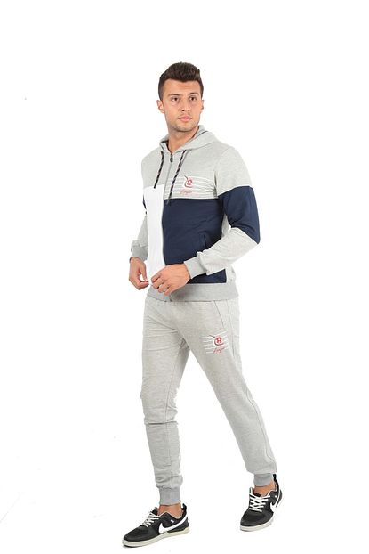 Longer Erkek Gri Kapusonlu Fermuarli Esofman Takimi S M L Xl Xxl Trendyol