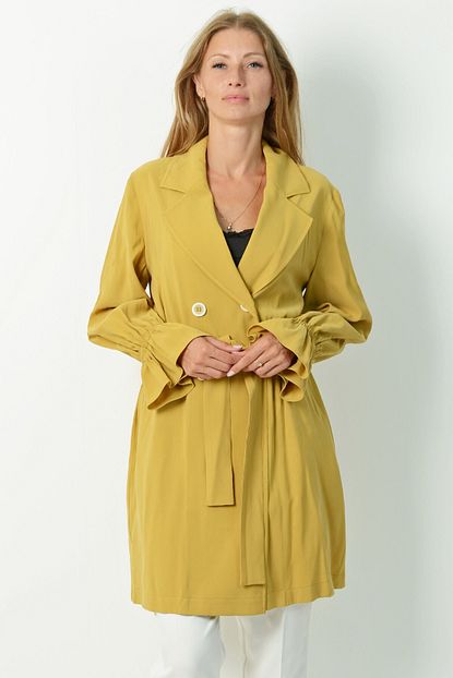 Trencmoda Kadin Sari Trenckot Trmd2027 Trendyol
