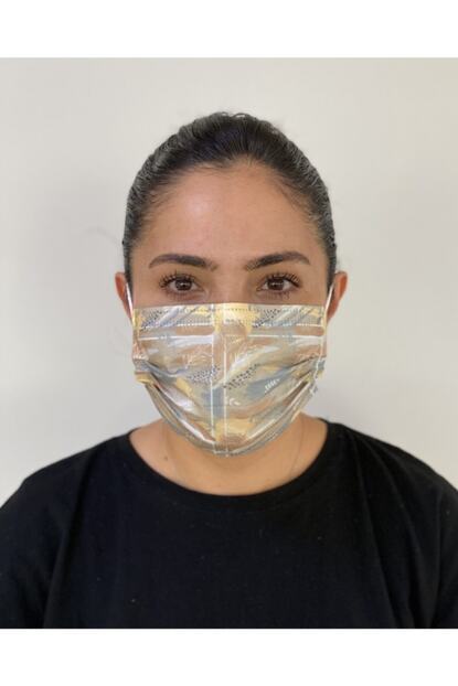 Bosmax Unisex 3 Katli Burun Telli Desenli Baskili Maske 10 Adet Trendyol