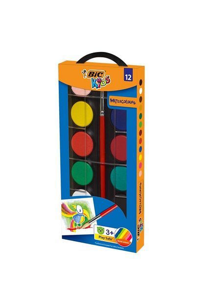 Bic Kids Hizli Kuruyan Sulu Boya Firca Hediyeli 12 Renk Cap 23 5 Mm 947708 Trendyol