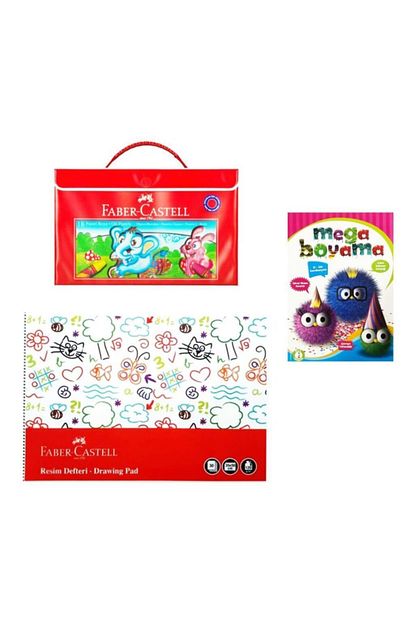 Faber Castel Faber Castell Plastik Cantali Tutuculu Pastel Boya 18 Renk 1 Boyama Kitabi 1 Resim Defteri Trendyol