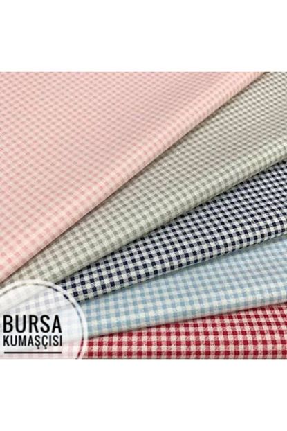 Bursa Kumascisi Piti Kare Desenli Poplin Kumas Kirmizi Trendyol