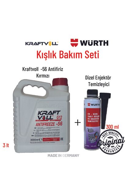 Kraftvoll 2 Li Kis Bakim Seti Kirmizi Antifiriz 3 Lt Wurth Dizel Enjektor Temizliyici 300 Ml Trendyol
