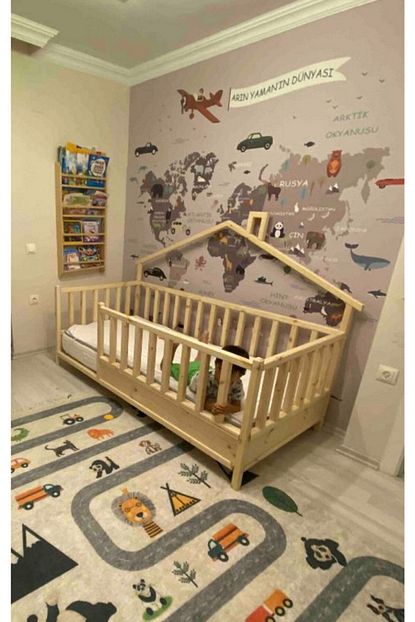 baby kinder back roofed dogal ahsap yatak montessori bebek ve cocuk karyolasi fiyati yorumlari trendyol