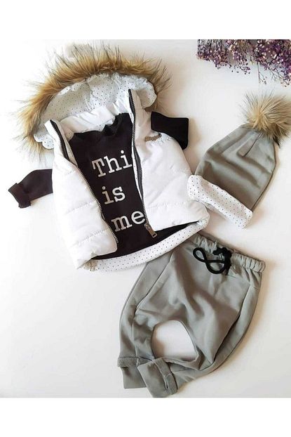 hippil baby unisex bebek alti gri sisme yelekli uclu takim fiyati yorumlari trendyol