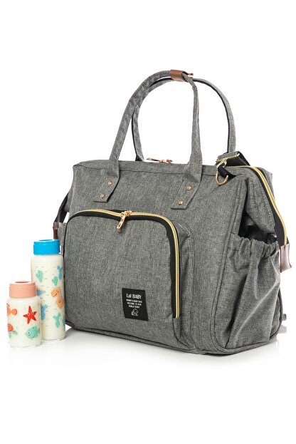 lal baby gri omuz askili anne bebek bakim cantasi fiyati yorumlari trendyol