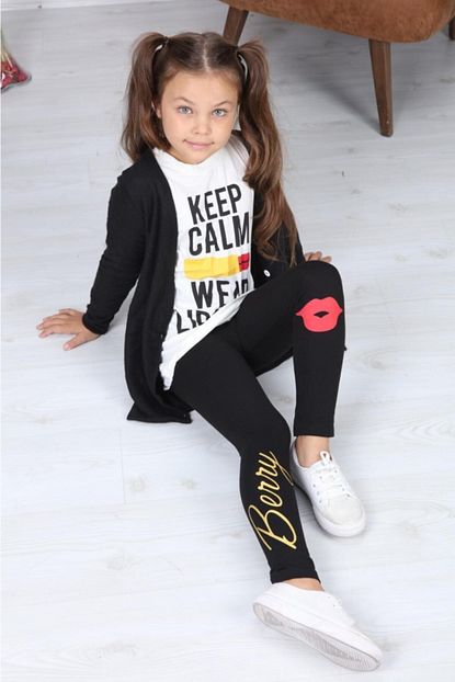 Girls Boys Kids Keep Calm Kiz Cocuk Yeni Sezon Takim 3 10 Yas Trendyol