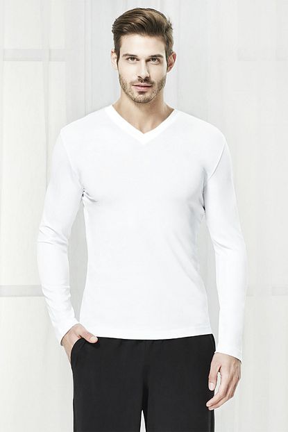 Seasoul Erkek Beyaz Antibakteriyel Bambu Uzun Kollu Tshirt Trendyol