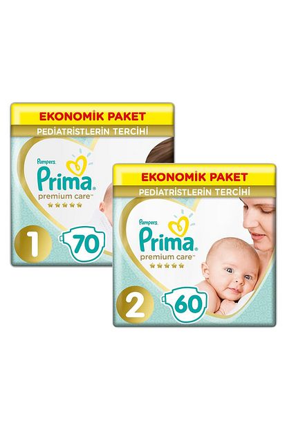 prima bebek bezi premium care yenidogan 1 beden 70 adet 2 beden 60 adet set fiyati yorumlari trendyol