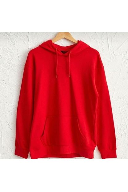 Lamonia Kadin Kirmizi Kapusonlu Sweatshirt Trendyol