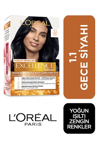 L Oreal Paris Sac Boyasi Excellence Intense No 1 1 Yogun Siyah 3600522822226 Trendyol