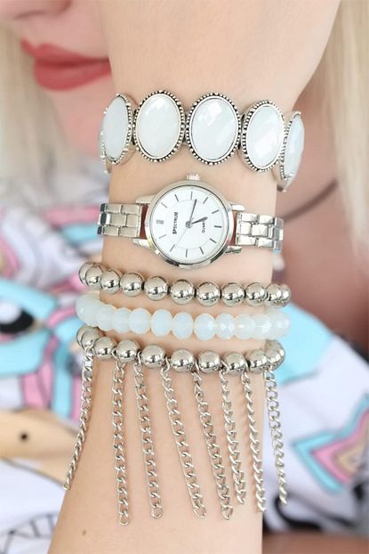 Tacca Tucca Spectrum Silver Bileklik Ve Saat Kombin Set Trendyol