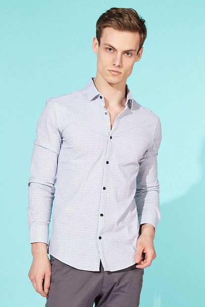 Barrels And Oil Erkek Beyaz Slim Fit Gomlek Trendyol