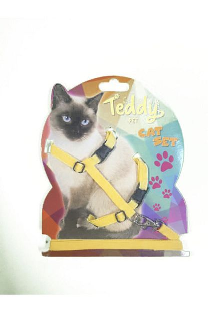 Ozay Pet Sari Teddy Kediler Icin Gezdirmeli Gogus Tasmasi Trendyol