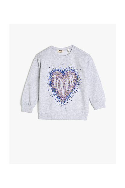 Koton Kids Kar Melanj Kiz Cocuk Sweatshirt Trendyol