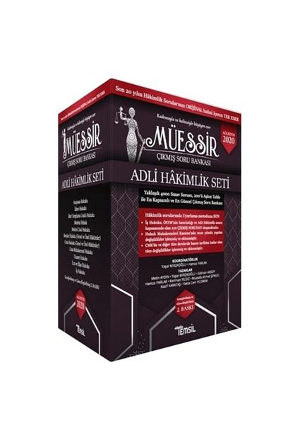 Temsil Kitap Muessir Adli Hakimlik Calisma Seti Cikmis Soru Bankasi Yayinlari 2020 Trendyol