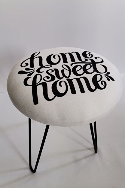 Express Mobilya Home Sweet Home Desenli Puf Trendyol
