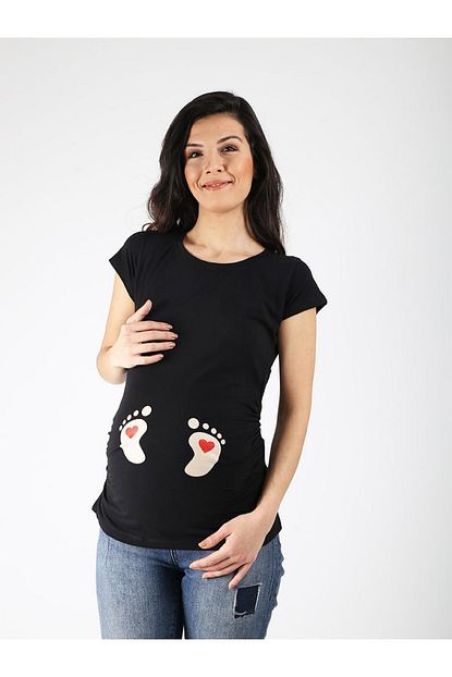 Issil Hamile Kalpli Ayak Izi K Kol T Shirt Trendyol