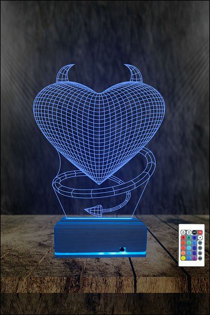 Algelsin 3d 3 Boyutlu Ozel 16 Renkli Gece Lambasi Sevgiliye Hediye Ask Kalp Temali Masa Lambasi Trendyol