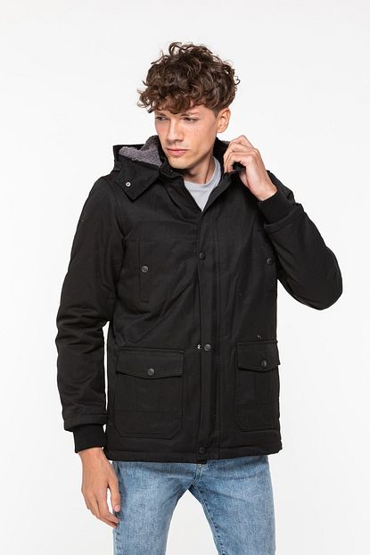 Slazenger Erkek Siyah Henry Parka Mont St29je014 500 Trendyol