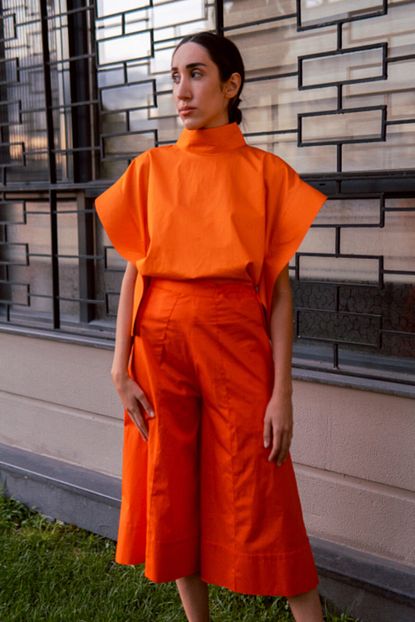 Yoe Fashion House Kadin Turuncu Renk Bluz Ve Pantolon Casual Alt Ust Takim Trendyol