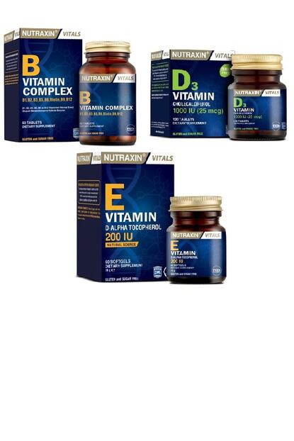 Nutraxin Yetiskinler Icin Gida Takviyesi E Vitamini D3 Vitamini B Vitamini Trendyol
