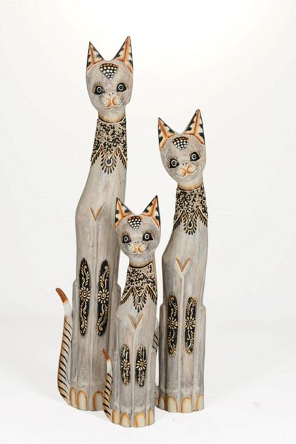 Keskin Hediyelik Ahsap El Yapimi 3 Lu Kedi Figur Dekoratif 1 Metre Trendyol