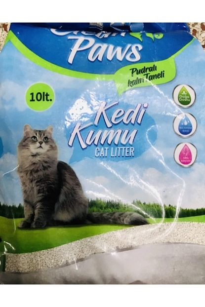 Clean Paws Pudrali Kalin Taneli Topaklasan Kedi Kumu 10 Litre Trendyol