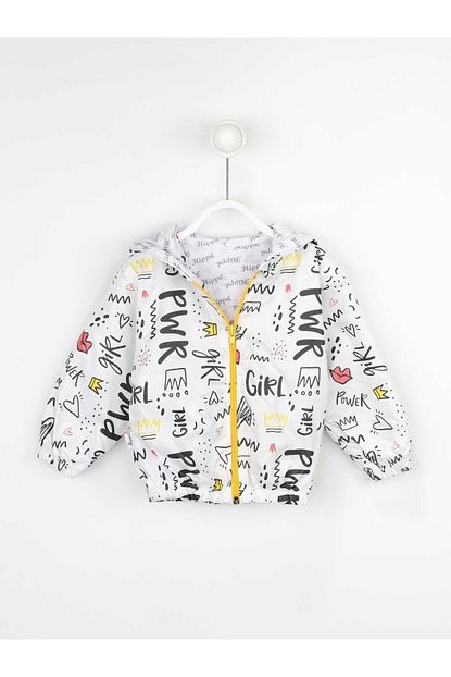 Modakids Beyaz Kiz Cocuk Kapusonlu Yagmurluk Ince Mont Trendyol