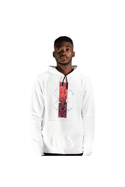 Iba Tekstil Erkek Beyaz Kapsonlu Baskili Sweatshirt Trendyol