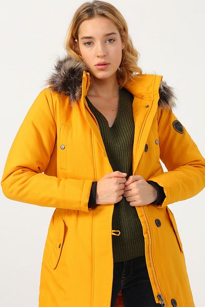 Only Kadin Sari Parka 15181307 Trendyol