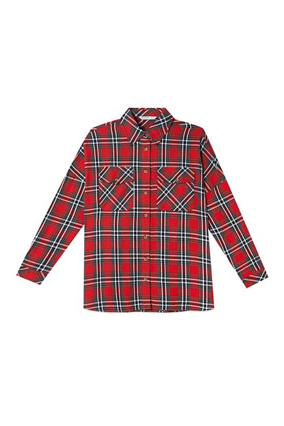 Stradivarius Kadin Kirmizi Kareli Ince Ceket 06050460 Trendyol