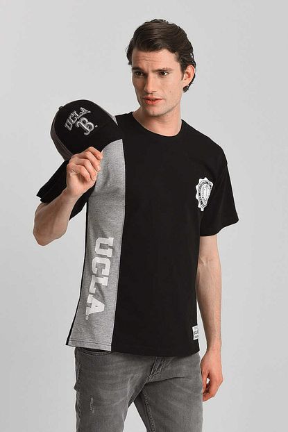 Ucla Ceres Siyah Oversize Bisiklet Yaka Baskili Erkek Tshirt Trendyol